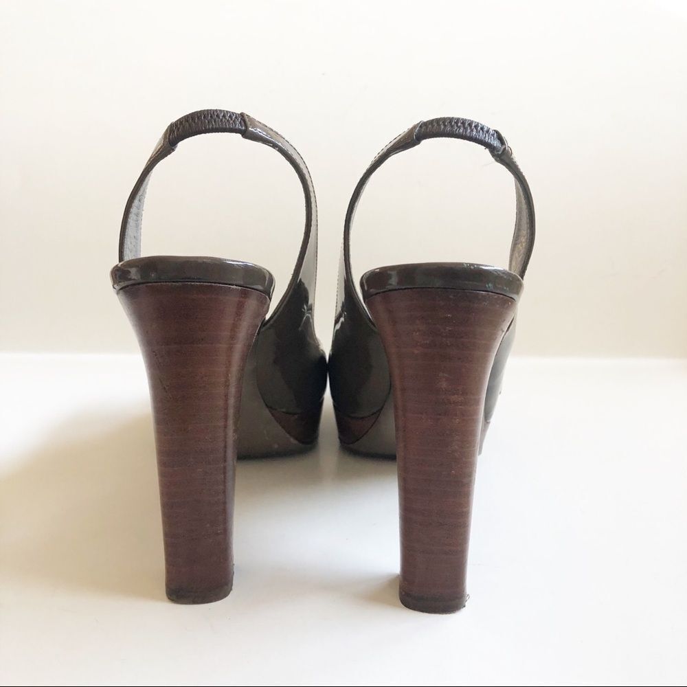 VALENTINO Patent Leather Flat Bow Peep Toe Pumps - Picture 5 of 8